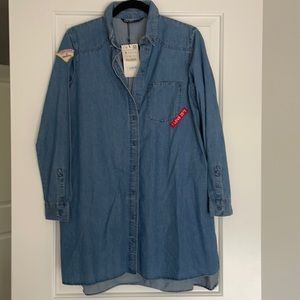 NWT Zara denim long shirt or mimi dress